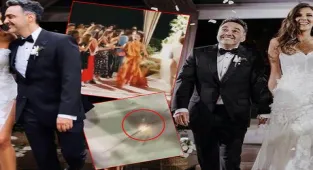 Arda Türkmen ve Melodi Erbirliler'in düğününde panik anları! Gelinliğin üzerine maytap düştü