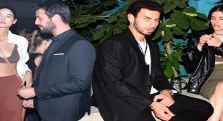 Aşıklar defilesi! Lider Şahin sevgilisini yalnız bırakmadı