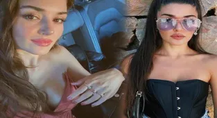 Hande Erçel'in araba içindeki pozlarına beğeni yağdı