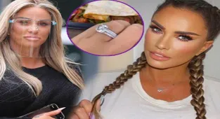 Katie Price kebap yerken devasa tektaş yüzüğünü gösterdi