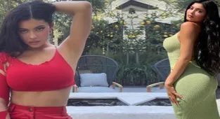 Kylie Jenner'dan karnı burnunda poz