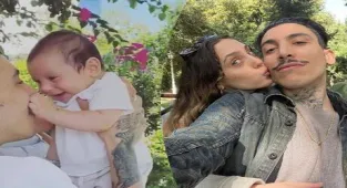 Öykü Karayel ile Can Bonomo oğullarının yüzünü gösterdi