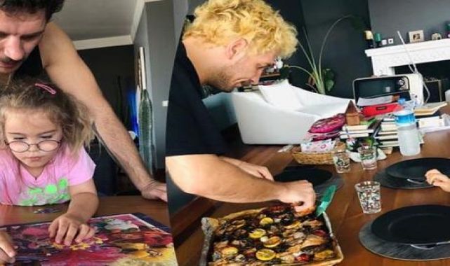 Uraz Kaygılaroğlu kızı Ada için mutfakta