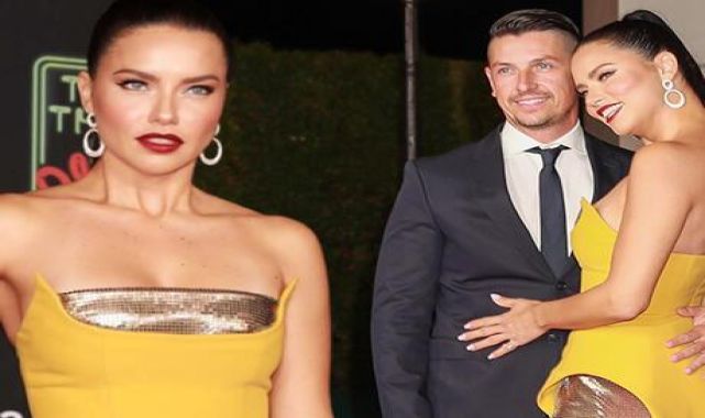 Adriana Lima yeni sevgilisiyle galada boy gösterdi