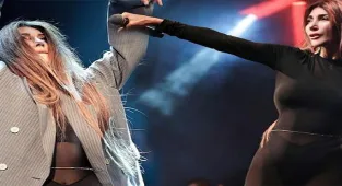 Hande Yener transparan sahne kıyafetiyle dikkat çekti! Demet Akalın'dan yorum geldi