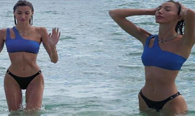 Şevval Şahin'in keyfi yerinde! Sabah denize girdi