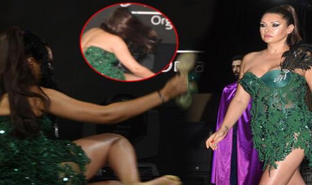 Tuğba Altıntop'un podyumda talihsiz kazası! Yere kapaklandı