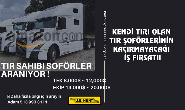 ABD'de Tır Sahibi Şoförler Aranıyor