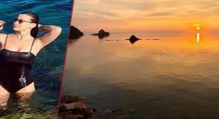 Müjde Uzman kasım ayında denize girdi