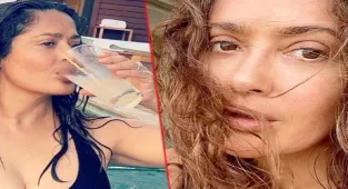 Salma Hayek'ten havuz pozu