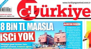 Türkiye gazetesi manşeti: 8 bin TL maaşlı İş