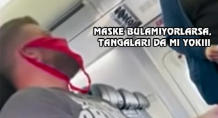 ABD'de Maske Yerine Kırmızı Tangayla Uçağa Binince