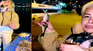 Linet önce balık yedi, sonra konser verdi