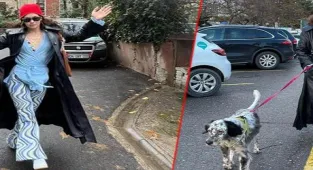 Melisa Şenolsun köpeğiyle gezdi