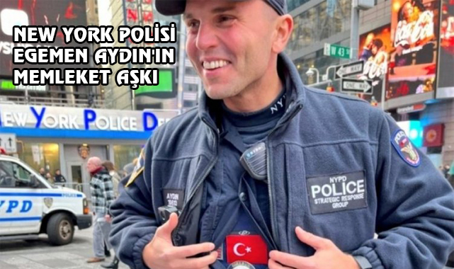Times Square'de Göğsü Türk Bayraklı Polis