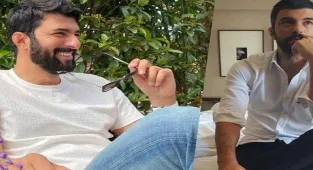 Engin Akyürek'ten karavan pozu