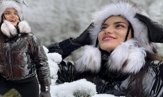 Fahriye Evcen'den kar pozları