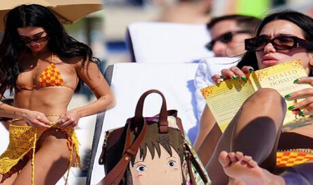 Dua Lipa konser öncesi plajda stres attı