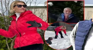 Ailesiyle kartopu savaşı yapan Esra Erol'a eşi Ali Özbir'den yorum gecikmedi!
