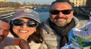 Ali Sunal ile eşi Nazlı Kurbanzade'nin Fransa tatili