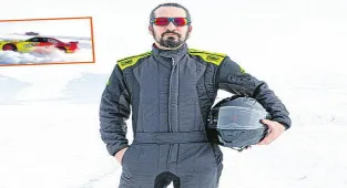 Buzda drift yaptı