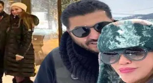 Ebru Şallı ve Uğur Akkuş'un kar romantizmi