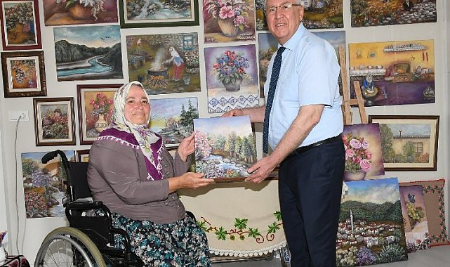 Başkan Selvitopu'dan Kavacıklı ressam Düzgünkaya' ya ziyaret