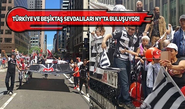 Türk Günü Yürüyüşünde Beşiktaş USA Korteji