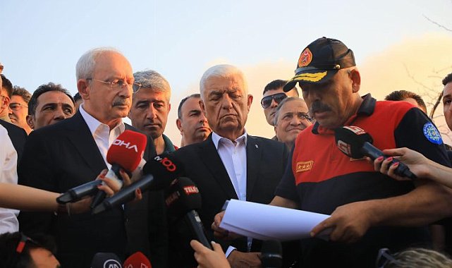 Kılıçdaroğlu, Başkan Gürün'le yangın bölgesinde incelemelerde bulundu