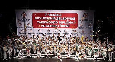 Minik taekwondocular kuşak attı