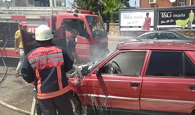 Adıyaman'da seyir halindeki araçtaki yangın ucuz atlatıldı!