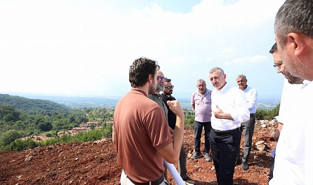 Kocaeli'de teleferik  inşaatına yerinde inceleme