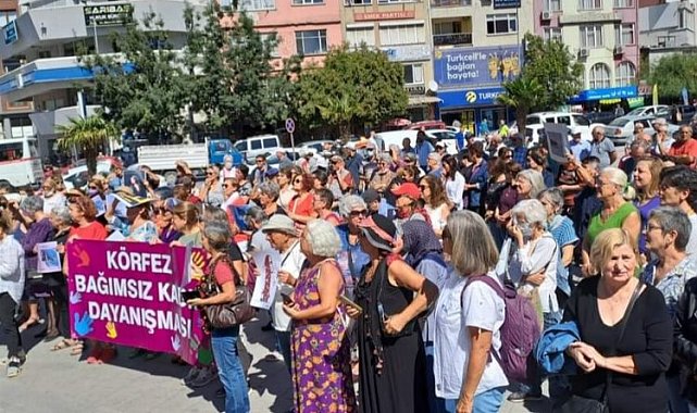 Körfez Bağımsız Kadın Dayanışması üyeleri Burhaniye'den seslendi