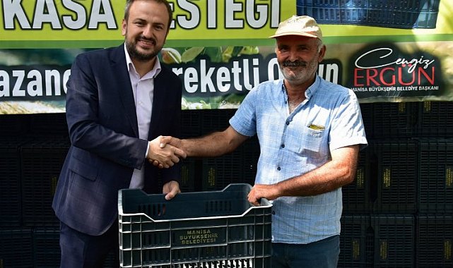 Manisa Turgutlu'da üreticilere zeytin kasası desteği