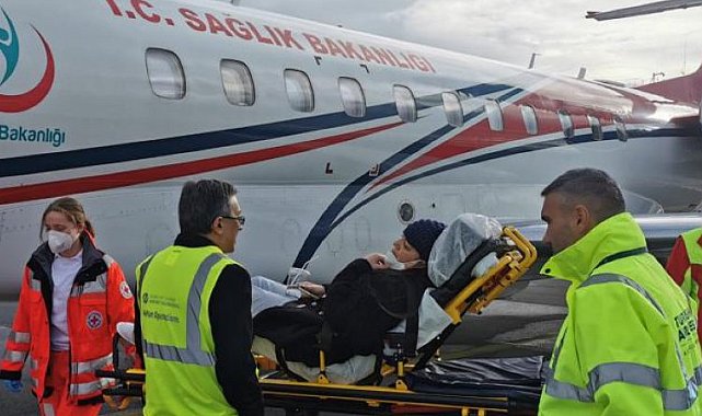 Almanya'da tedavi gören öğretmen ambulans uçakla Türkiye'ye getirildi