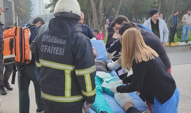 Diyarbakır itfaiyesinden yangın tatbikatı