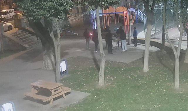 İstanbul Eyüpsultan'daki parktan oturma ünitesi çalarken yakalandılar