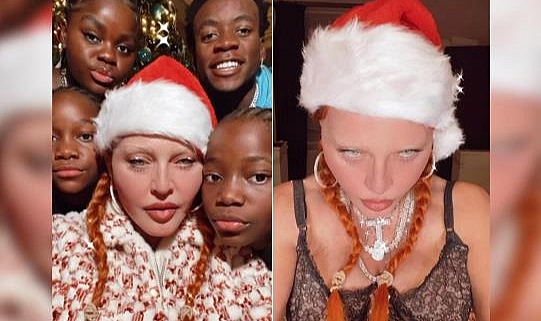 Madonna'nın Çocuklarıyla "iç çamaşırlı noel kutlaması"na Tepki