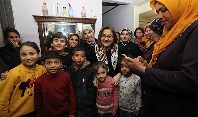 Gaziantep'te Başkan Şahin'den yardım projesinden yararlanan ailelere ziyaret