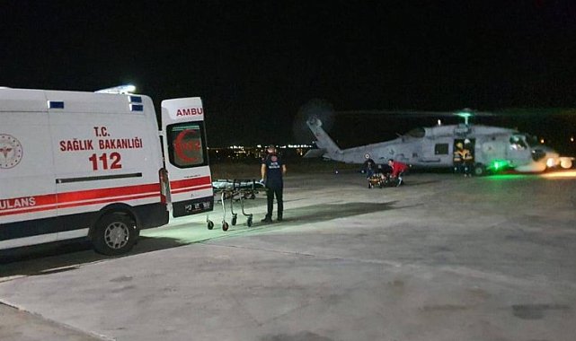 Gökçeada'dan iki hasta Çanakkale'ye 'hava'dan sevk edildi