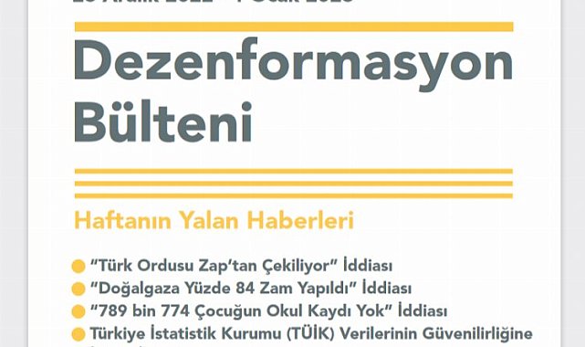 İletişim yeni 'dezenformasyon'ları bültenledi