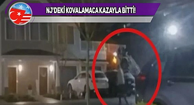 NJ'de Polisten Kaçan Araç İstinat Duvarından Düştü