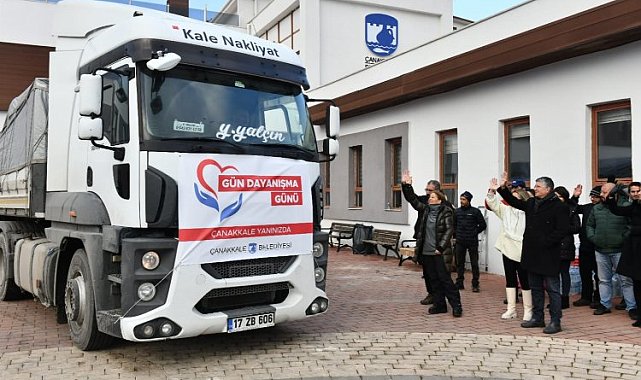 Çanakkale yardım tırları Elbistan'da