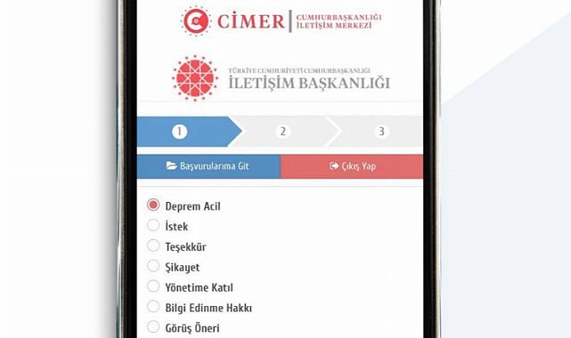 CİMER'de 'Deprem Acil' kullanıma açıldı