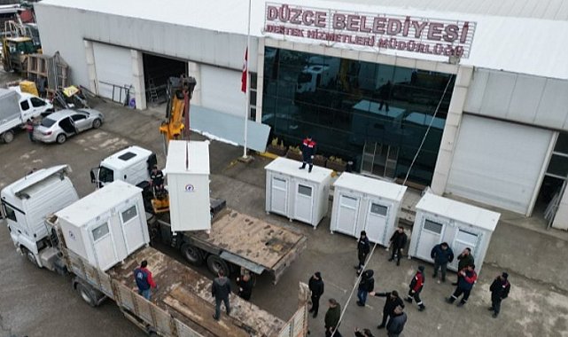 Düzce'den deprem bölgesine seyyar tuvalet