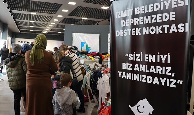 İzmit'te 'destek noktası' afetzedelere hizmet vermeye devam ediyor