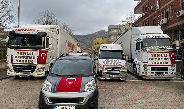 Mardin Yeşilli'den deprem bölgesine yardım tırları