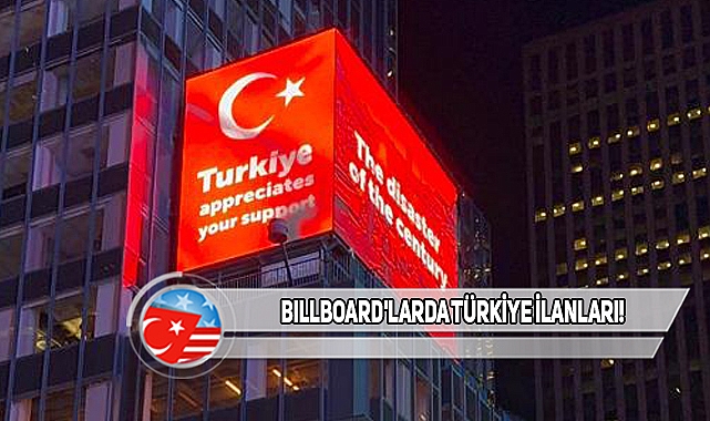Times Meydanı'nda Türkiye'ye Destek Paylaşımları