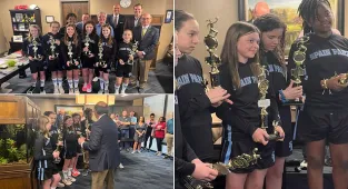 Alabama girls basketball team receive trophies after tournament snub