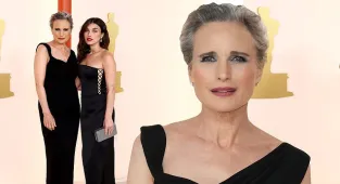 Andie MacDowell and daughter Rainey Qualley attend the Oscars 2023